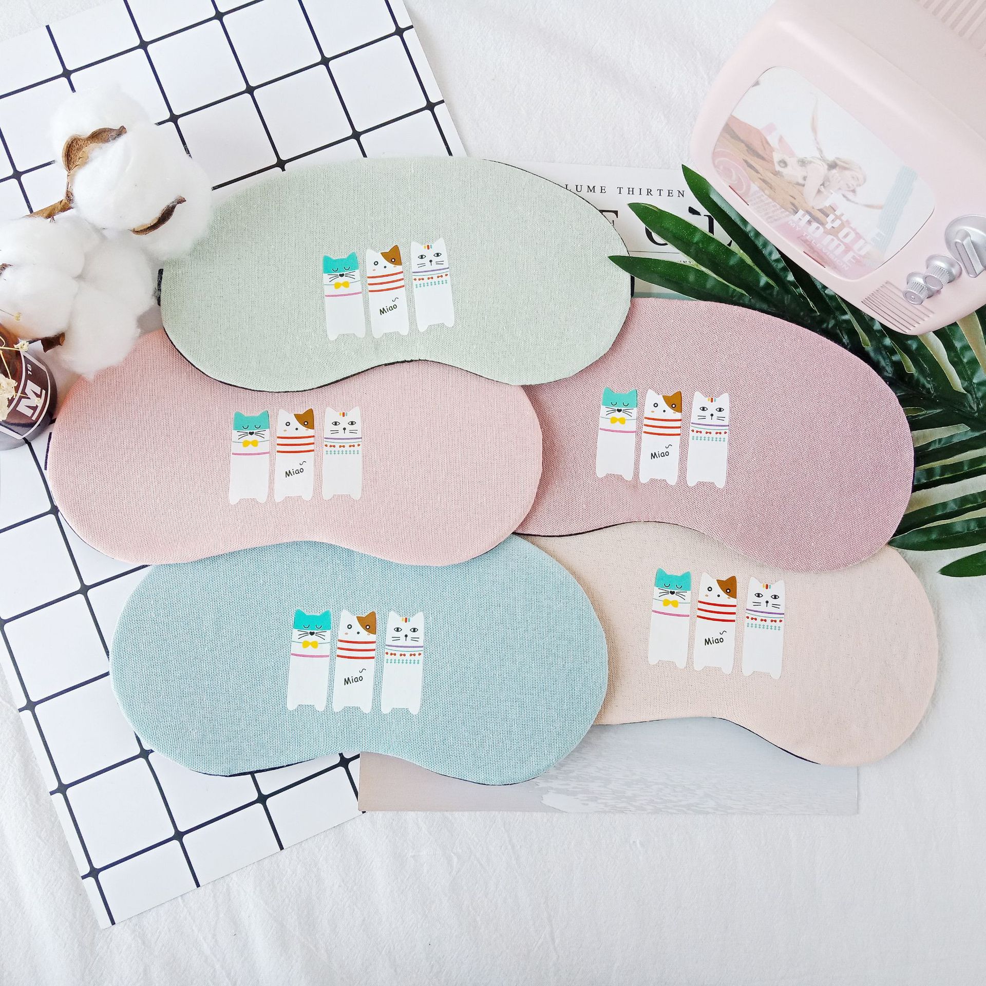 个性文字睡眠遮光男女眼罩冷热敷冰眼罩 棉麻透气护眼罩详情4