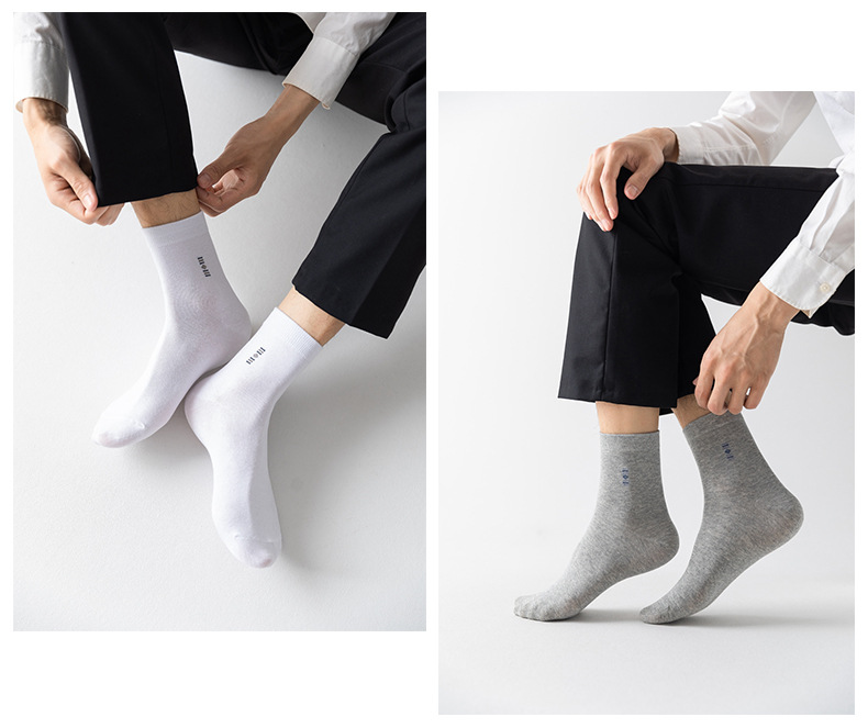 Nuevo estilo calcetines hombre primavera verano color negocios algodón calcetines hombre tubo medio sudor transpirable calcetines cuatro estaciones al por mayor pic 18