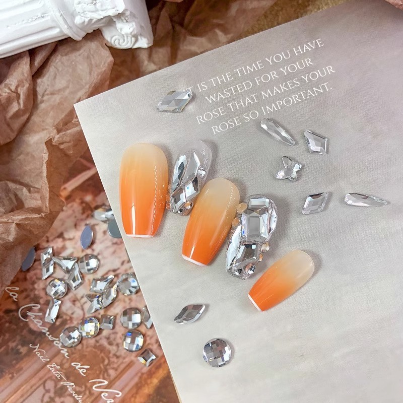 Nail art irregular-shaped diamonds, flat-bottomed non-dropping small diamond jewelry, mixed small flat-bottomed diamonds, a whole batch of dazzling nail art jewelry fragments pic 17
