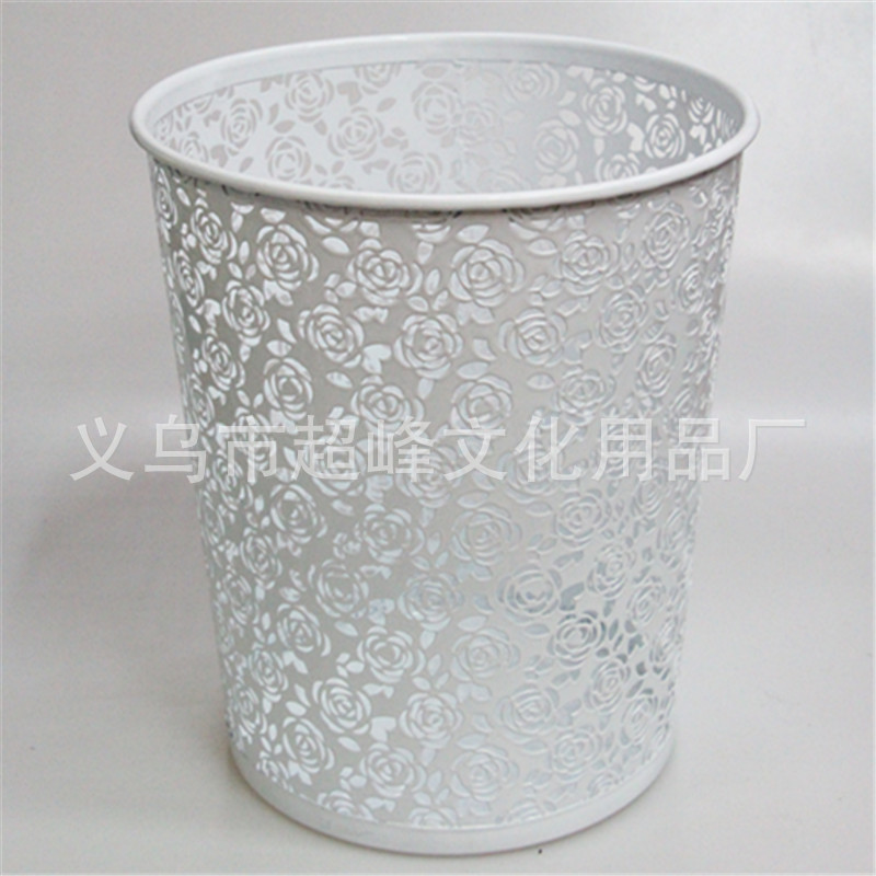 玫瑰花纸篓白色