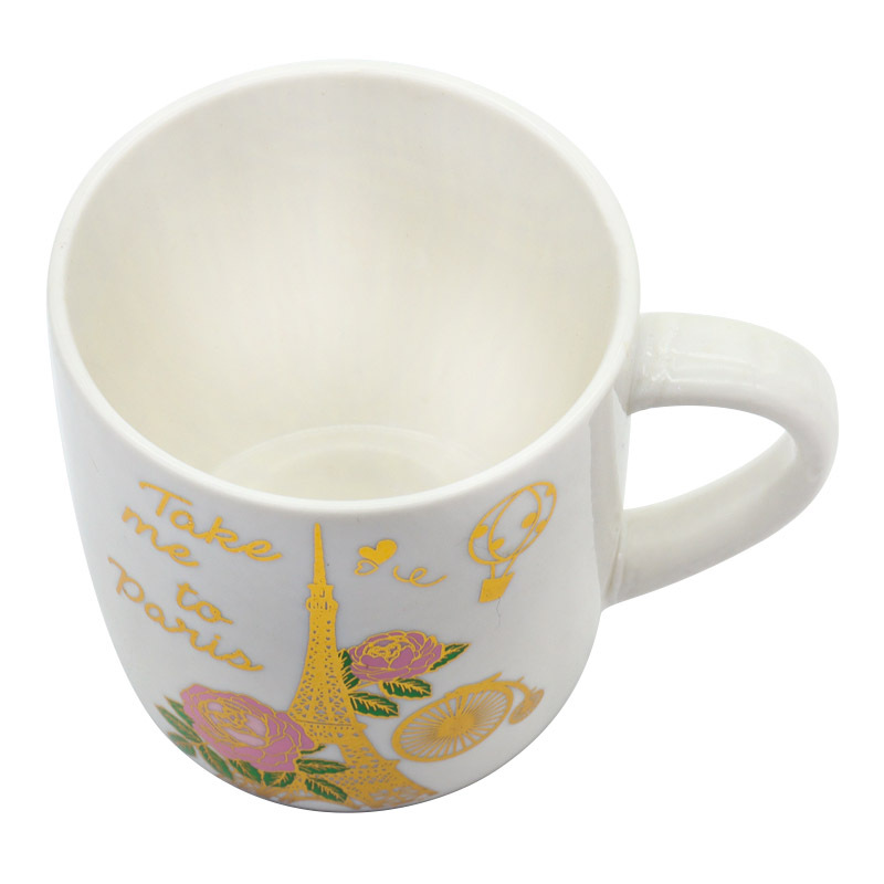 A set of French Eiffel Tower gilded pattern ceramic coffee cups, a popular foreign trade gift for personal business pic 2