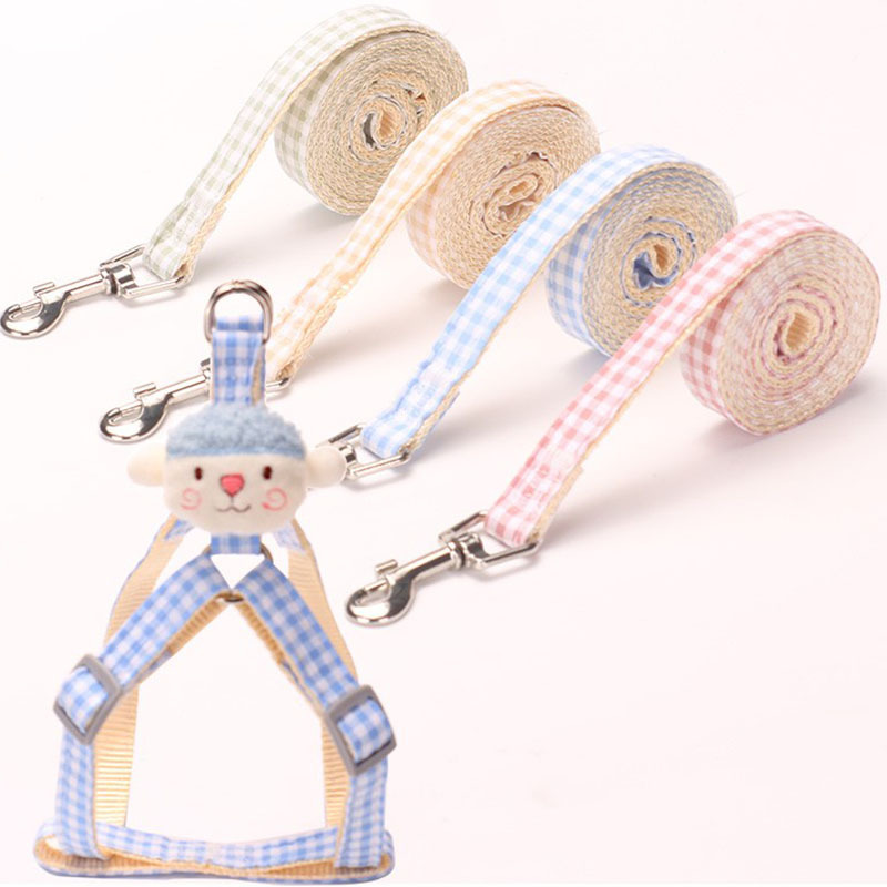 跨境新品宠物胸背带背心式猫咪小型犬安全防挣脱胸背牵引绳厂批发详情7