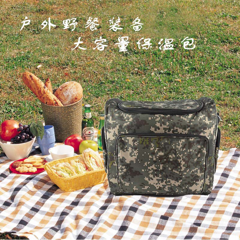 Insulated lunch bag, waterproof and cold-proof, outdoor portable Oxford fabric, new picnic bag, ice bag, foreign trade camouflage lunch bag, insulated meal bag, red wine insulated bag, camping box, ice bag, insulated bag pic 3