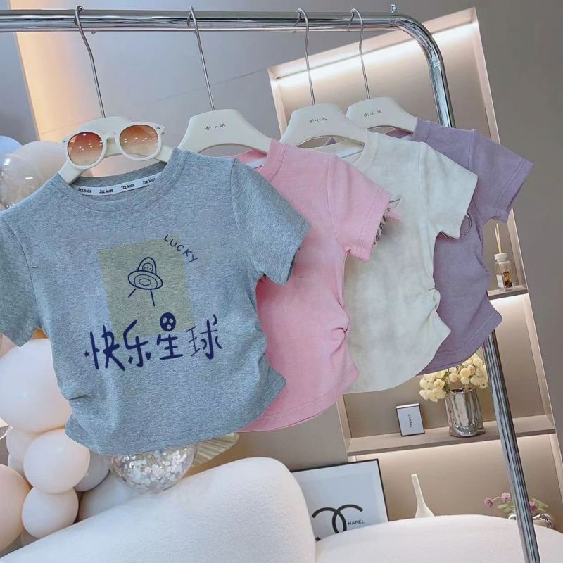 儿童夏季新款纯棉短袖T恤女童洋气上衣宝宝百搭打底潮款抖音爆款详情3
