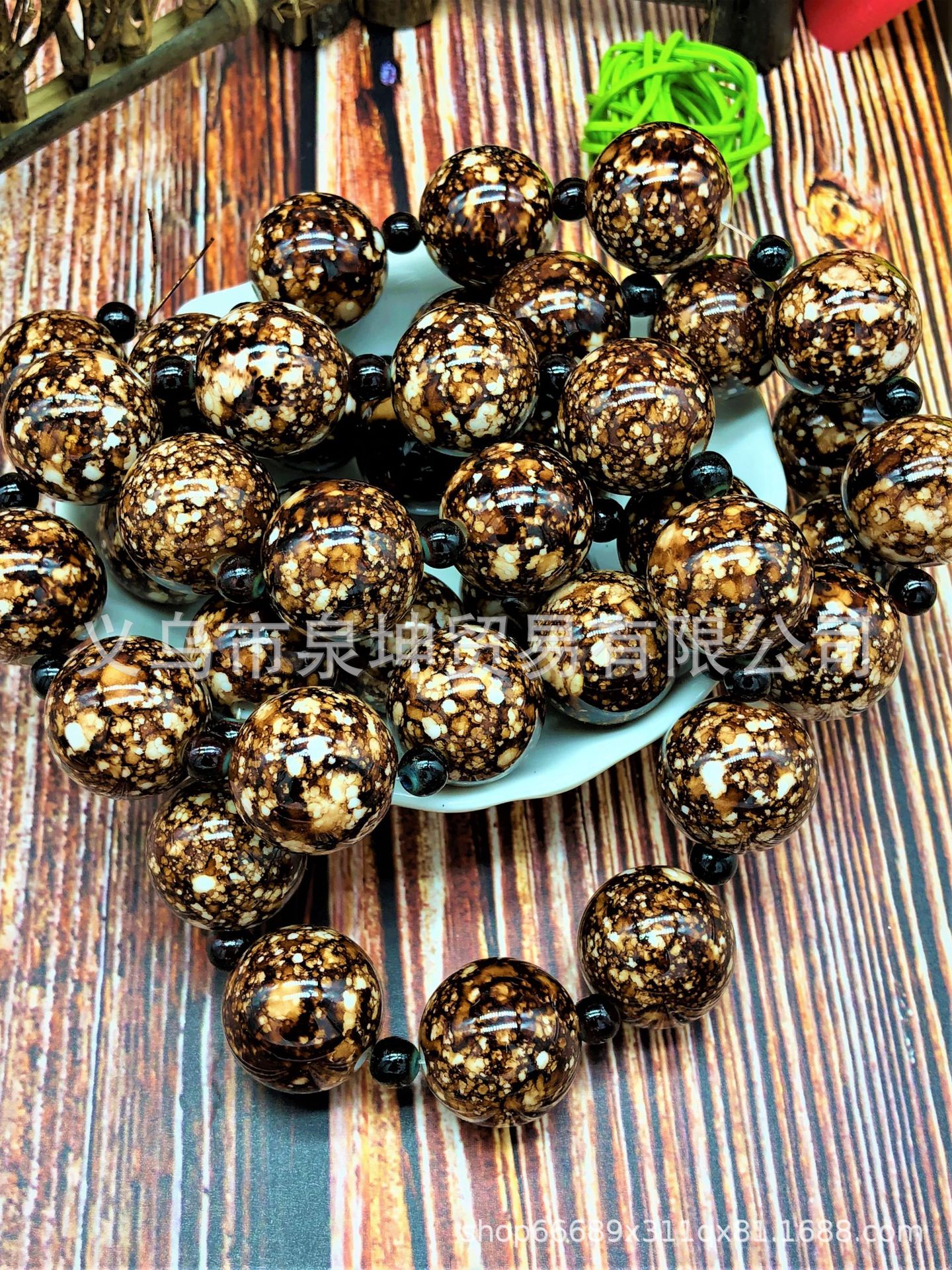 diy jewelry accessories, high-end acrylic imitation natural stone flower beads, imitation rust, imitation stone, imitation leopard print craftsmanship beads pic 2