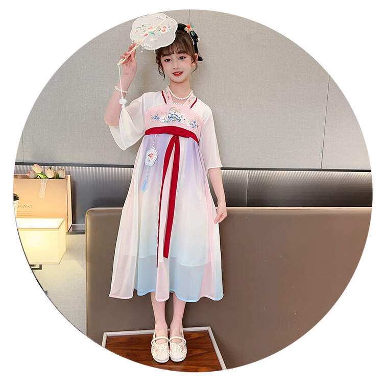 汉服女童春薄款中国风襦裙连衣裙古装超仙春季小女孩儿童唐装批发详情31