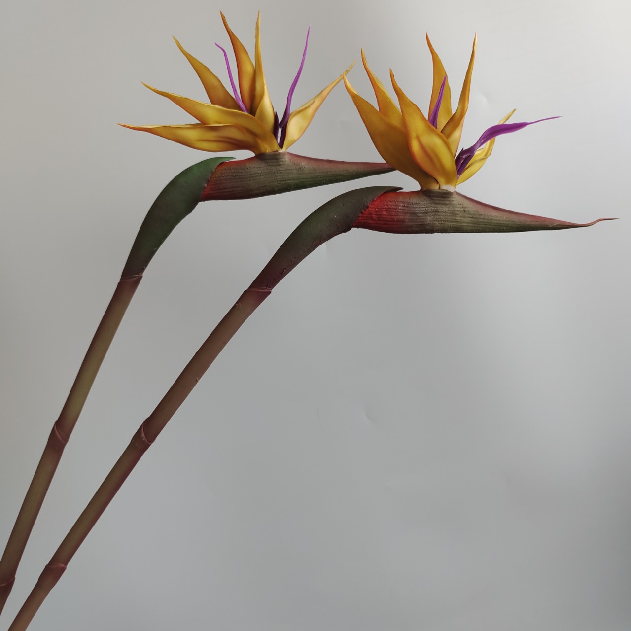 Soft rubber paradise Bird Crane Orchid New Chinese-style home model room decoration design, overseas wedding photography artificial flower pic 8