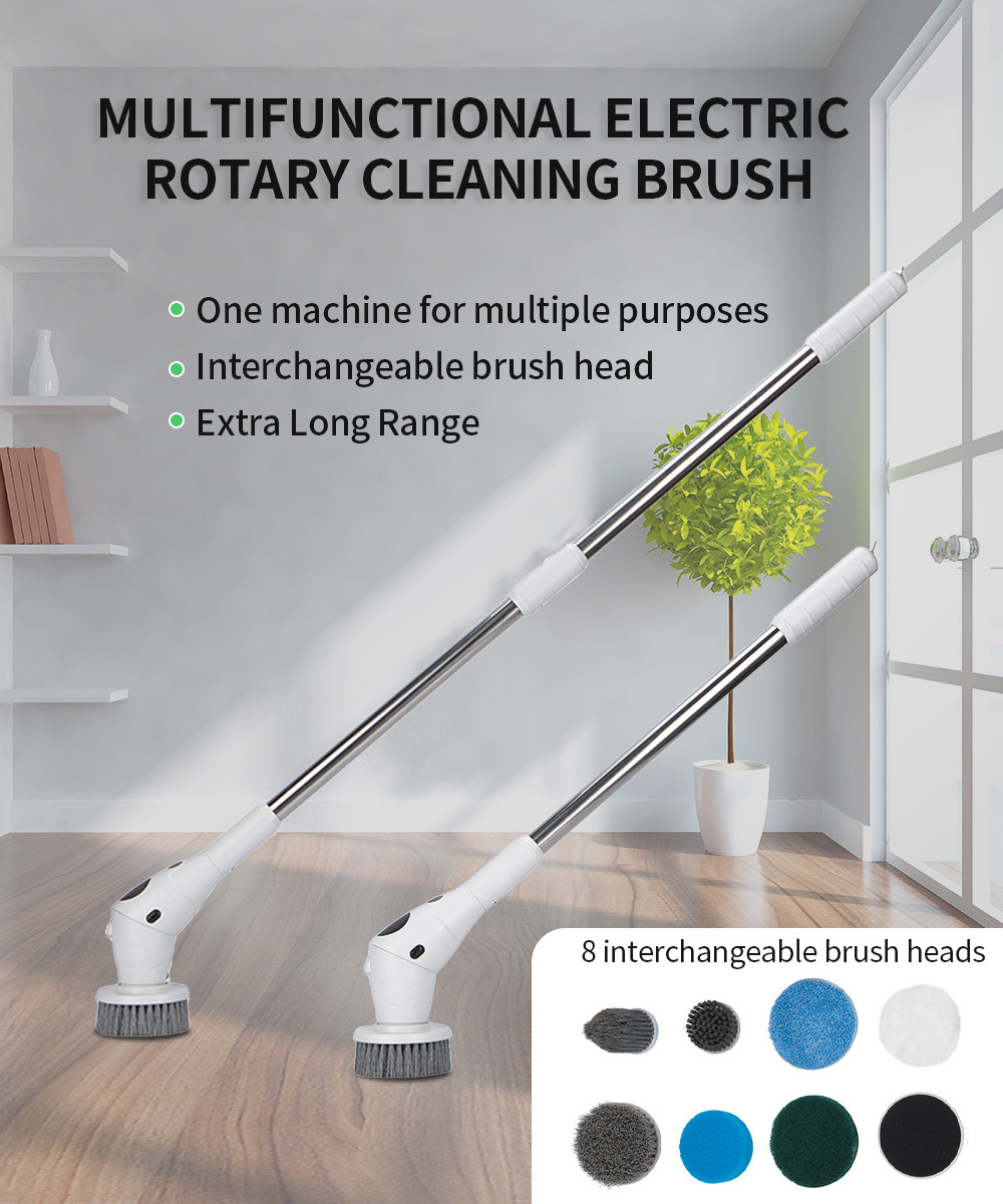 The new electric cleaning brush features an 8-in-1 display screen, three-position rotatable night light, and is a multi-functional waterproof wireless cleaning brush pic 13