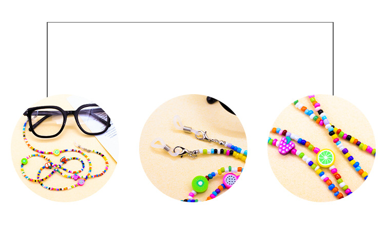 彩色米珠眼镜链饰品防掉挂链口罩链多巴胺链条创意小众挂脖手工链详情3