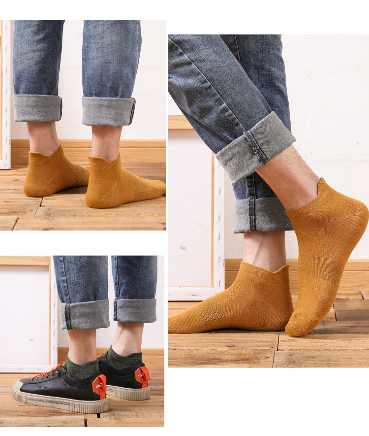 袜子男士短袜春夏季薄款防臭中筒吸汗低帮夏天透气船袜潮短筒后跟详情10
