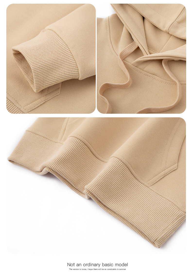 320g华棉纯色圆领落肩儿童卫衣定制男女童潮牌宽松上衣印花打底衫详情22