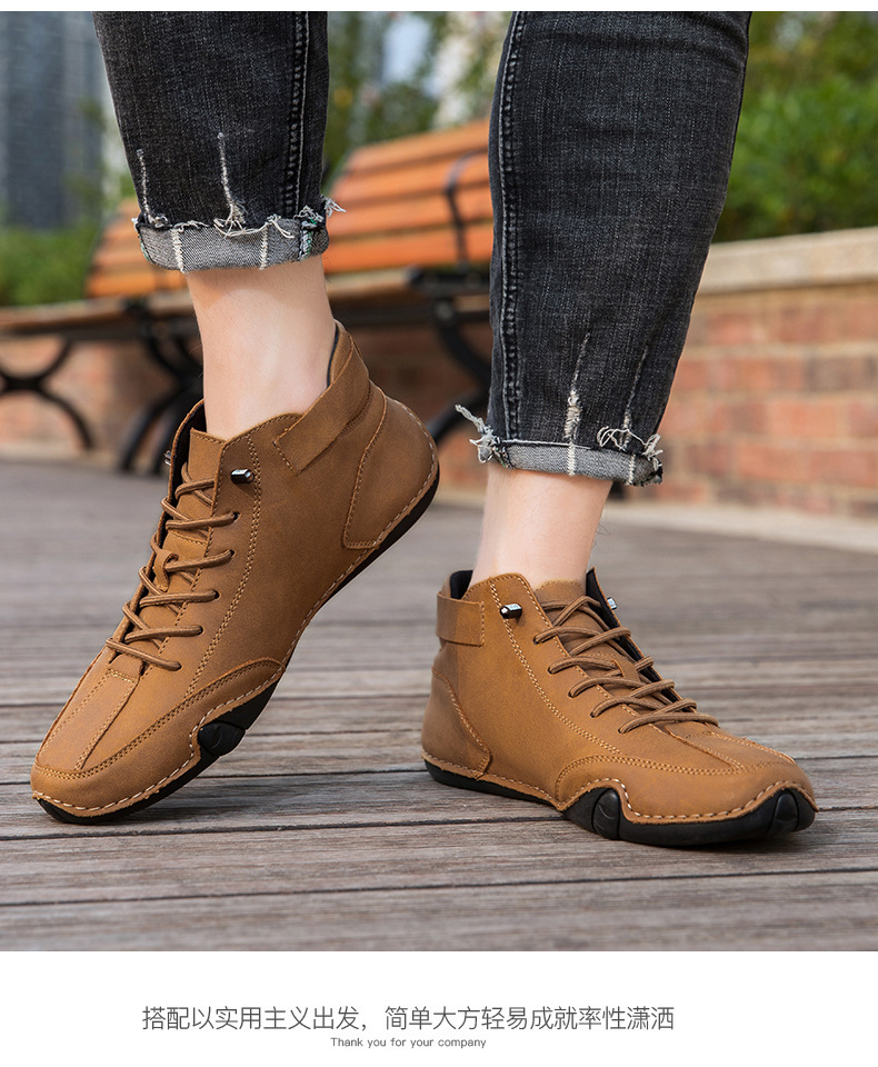 亚马逊热销马丁靴秋冬季跨境爆款高帮八爪鱼男鞋男士休闲短靴子详情29