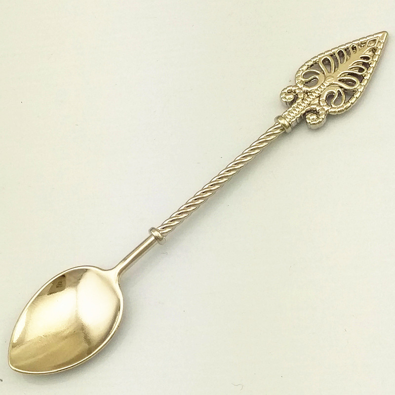 New retro alloy coffee spoon, ice cream spoon/jam spoon, small recipe, gold, silver and copper dessert spoon (JY90) pic 31
