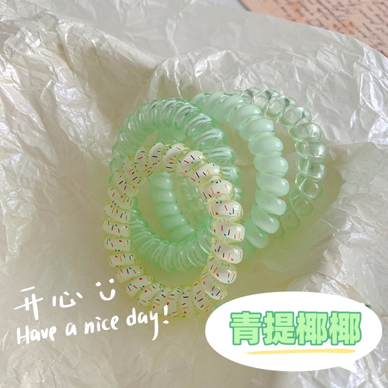 Korean-style girl ~ High-quality grapevine telephone line hair tie, summer versatile hair cord, high appearance level, durable hair accessory pic 6