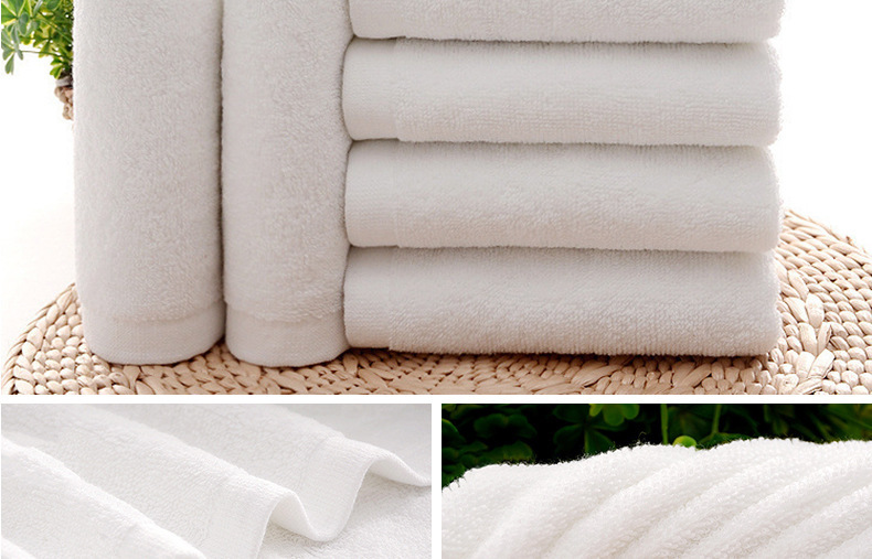 Wholesale pure cotton towels, 21 pieces, hotel bath towels, hotel bath white towels, embroidered logo, custom-made foreign trade towels pic 16