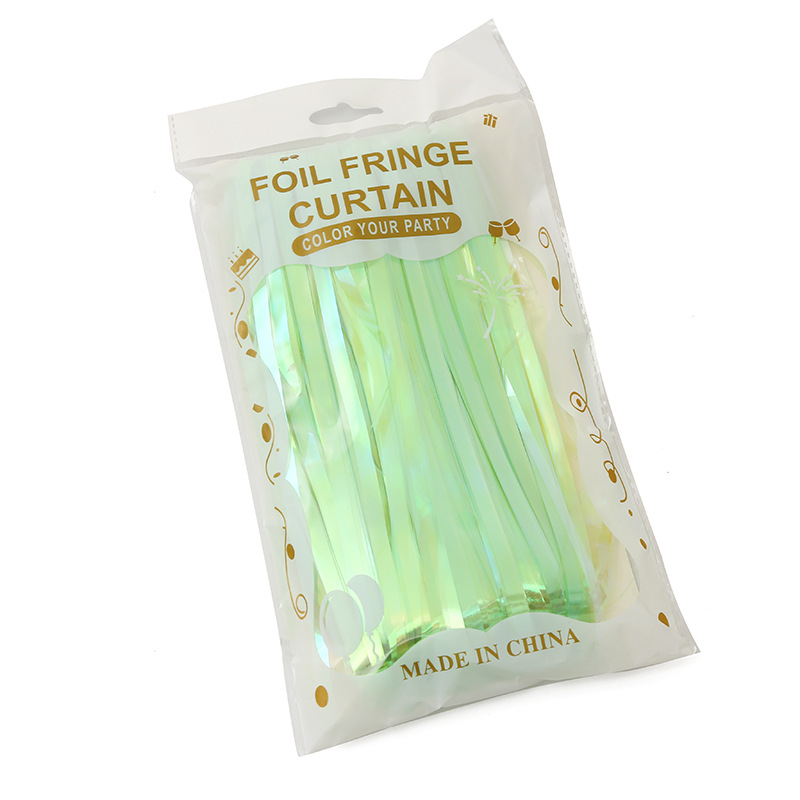 新款1*2M创意派对装饰雨丝帘双色镭射墙面门帘儿童生日装饰道具详情11