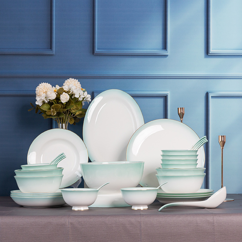 厂家碗碟家用全套陶瓷餐具套装中式骨瓷碗筷勺子公司礼品礼盒装详情4