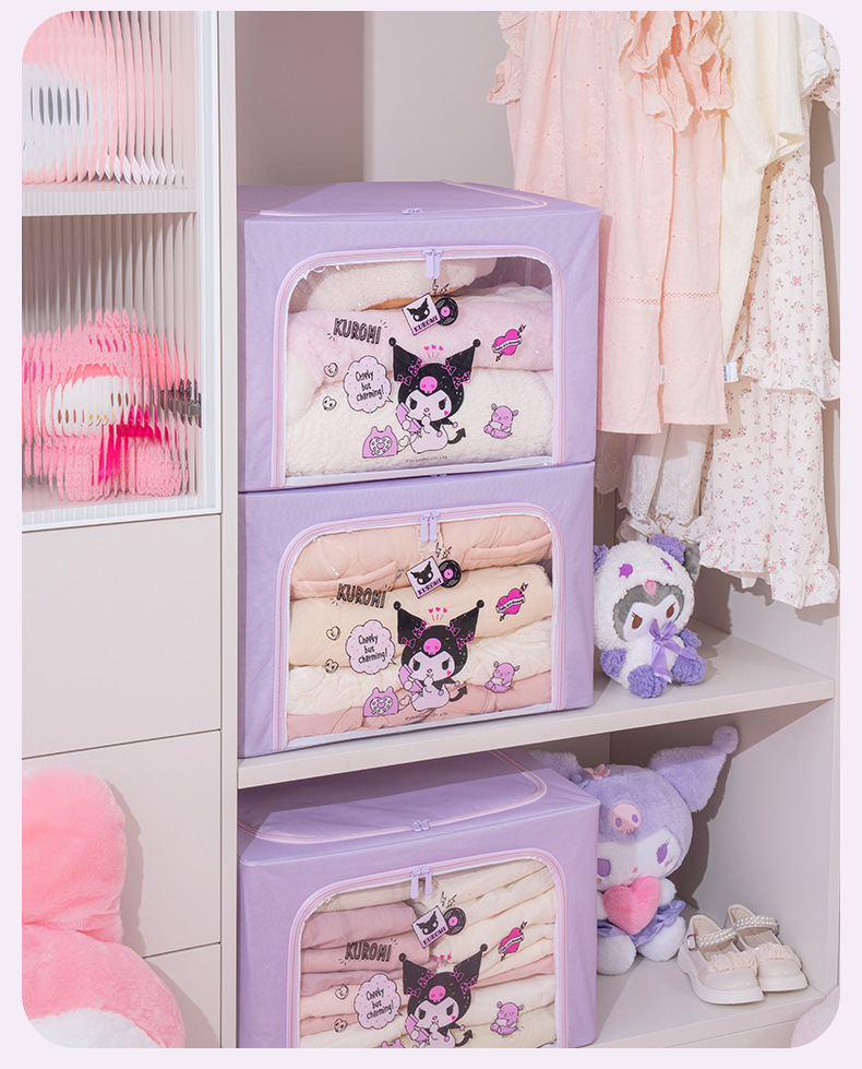 卡通钢架箱三丽鸥正品开窗收纳箱子牛津布百纳箱可折叠被子收纳盒详情14