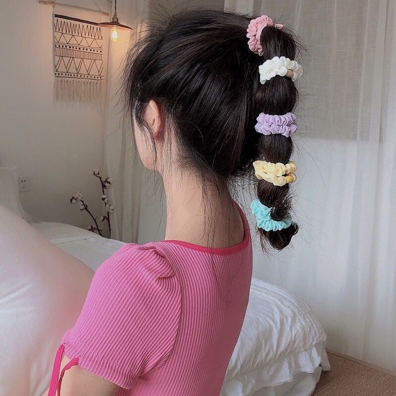 Wholesale of sweet and refreshing candy-colored small intestine hair bands, hair ties, and leather bands in Korean style pic 1