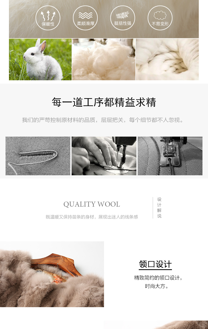 Export trade, one-piece consignment of real rabbit fur coats for women, short style, new Korean style, slimming fur wholesale pic 3