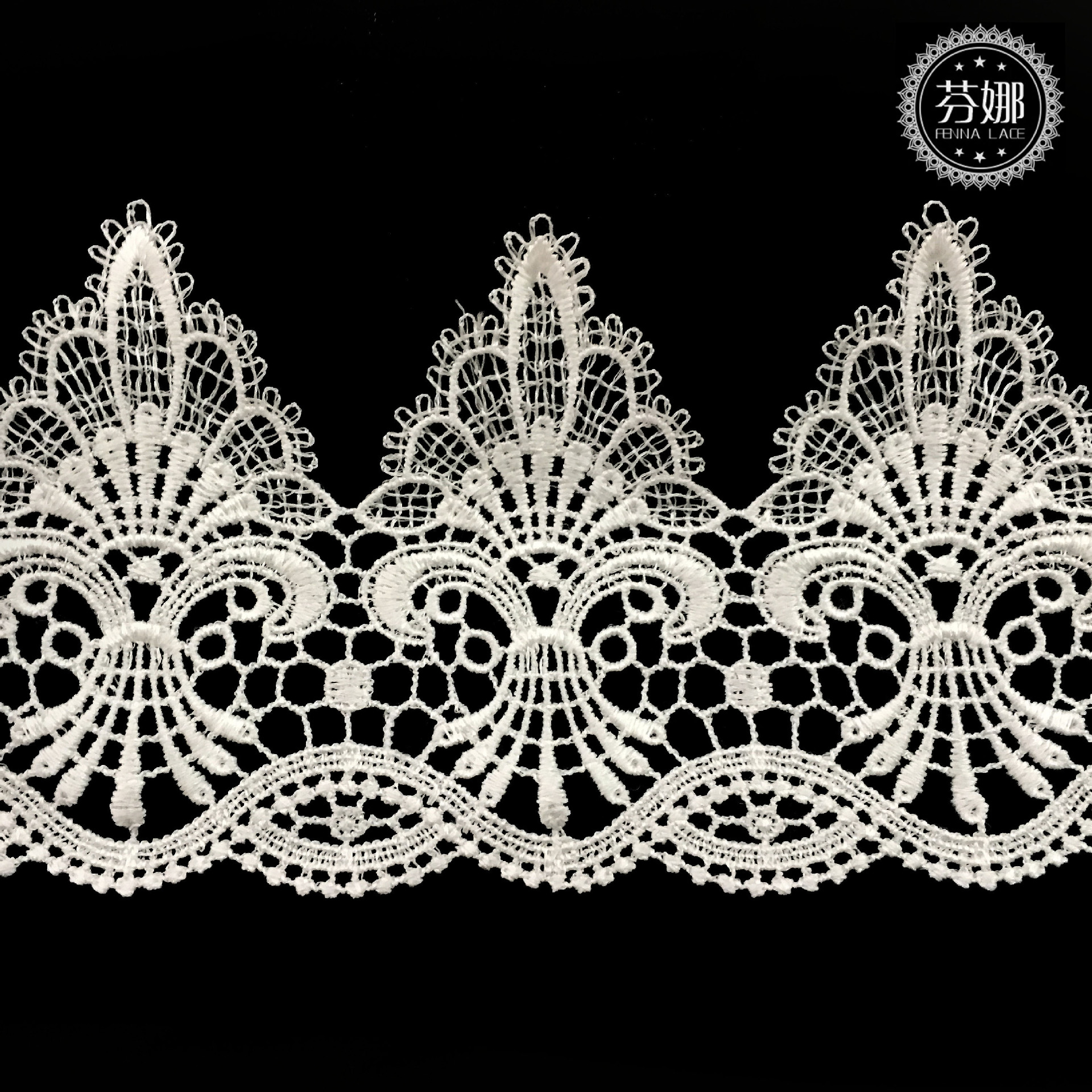 DIY embroidery water-soluble lace for clothing accessories, Shantou manufacturer in stock, polyester filament barcode lace 11cm pic 10
