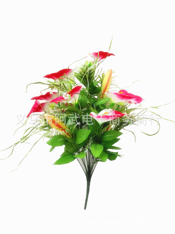Artificial calla lilies, artificial anthuriums, cheap and beautiful flower heads for indoor landscaping and display wholesale pic 4
