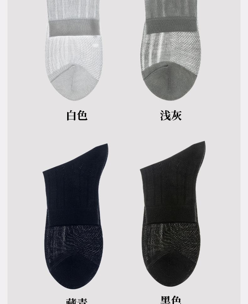 袜子地摊一件代发春夏季薄款运动船袜透气网眼凉感袜子男士短筒消臭吸汗棉袜一件代发详情23