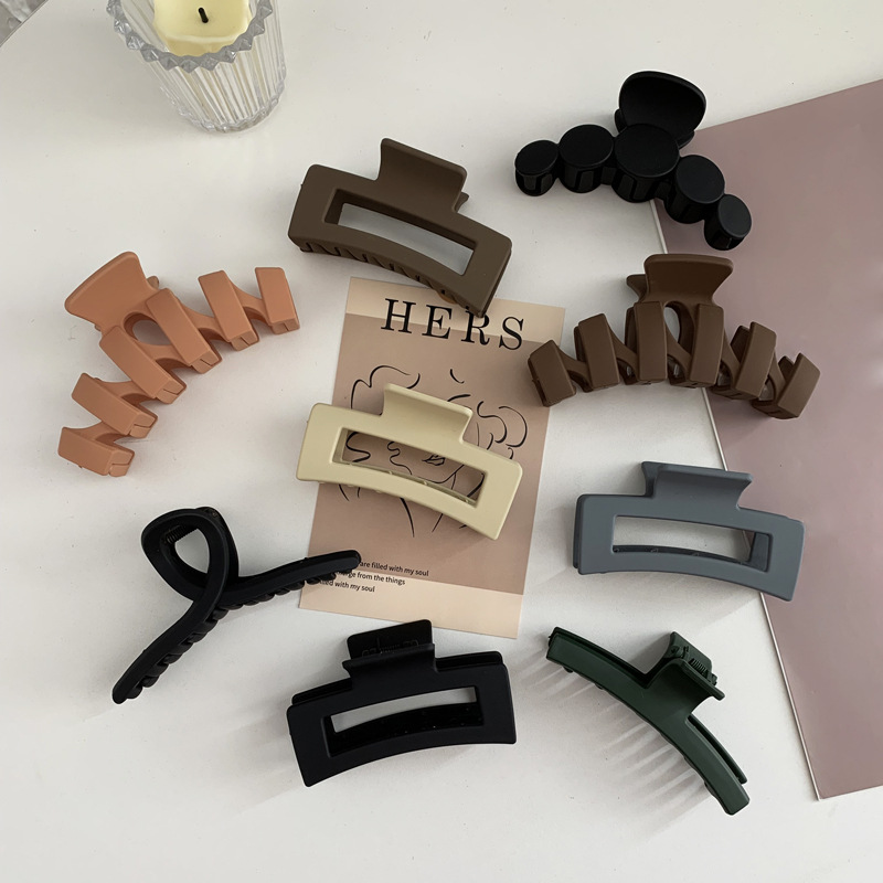 复古亚克力发夹盘发抓夹大号简约磨砂发卡女韩版后脑勺鲨鱼夹发抓详情15