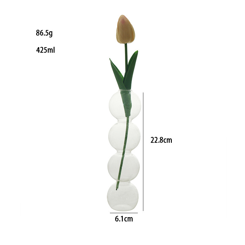 A popular Instags-style glass small vase, a niche hydroponic and hydroponic transparent light luxury bubble decoration for living room flower arrangement pic 8