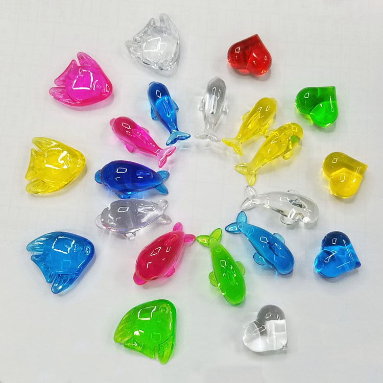 Wholesale of heart dolphin fish plastic beads, acrylic stone ice cubes, Baojie Aquarium decorations in multiple colors and styles pic 9