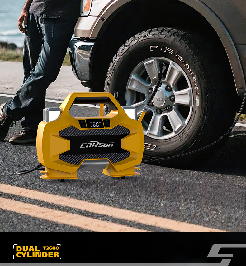 Carsun车载充气泵便携式数显照明车用智能轮胎胎压电动打气泵详情9