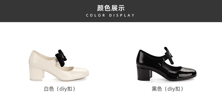 葡萄妈蝴蝶结玛丽珍鞋女法式高跟鞋真皮女鞋小香风粗跟制服皮鞋女详情8