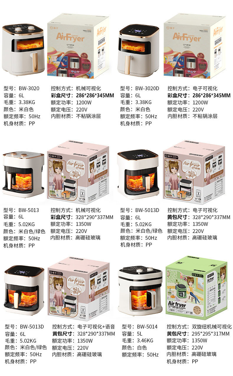 空气炸锅 多功能air fryer扬子空气炸锅 家用大容量电炸锅不锈钢详情13