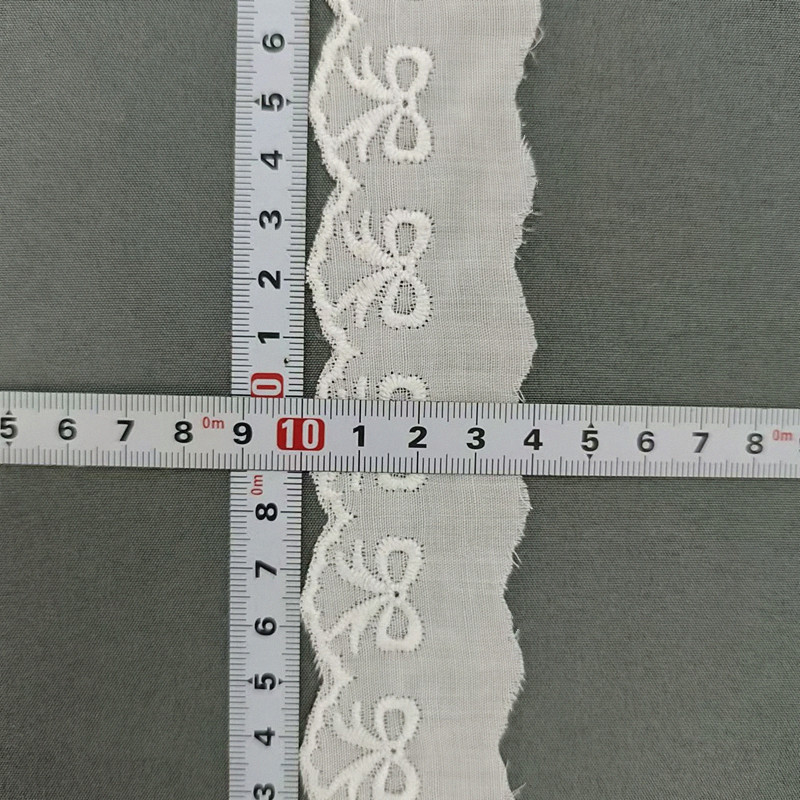 Wholesale of cotton embroidered lace, hollowed-out lace, embroidered skirt hem, clothing accessories, milk silk, perforated, barcode 2.5 pic 22