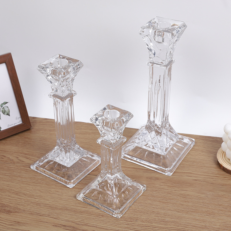 Retro crystal glass candlesticks, light luxury and romantic candlelight dinner props, home dining table decoration ornaments pic 5