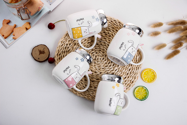 马克杯礼品创意水杯咖啡杯办公室杯 手柄 可爱兔子陶瓷杯详情7