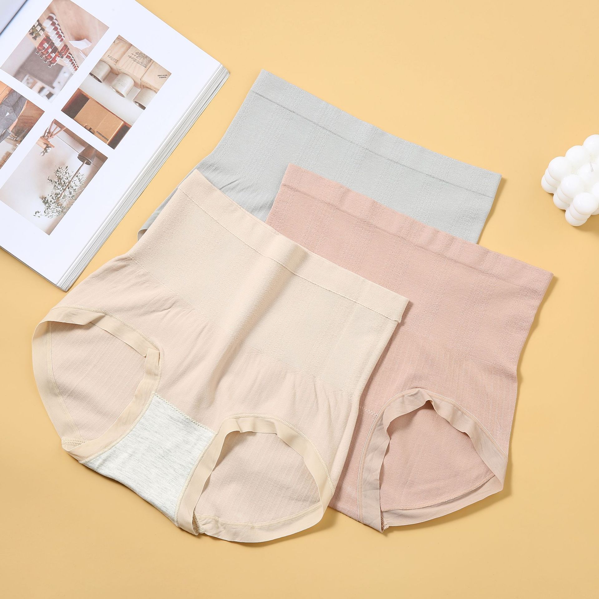 大码内裤高腰收腹女士安全裤无痕透气纯棉底裆无缝三角短裤详情5