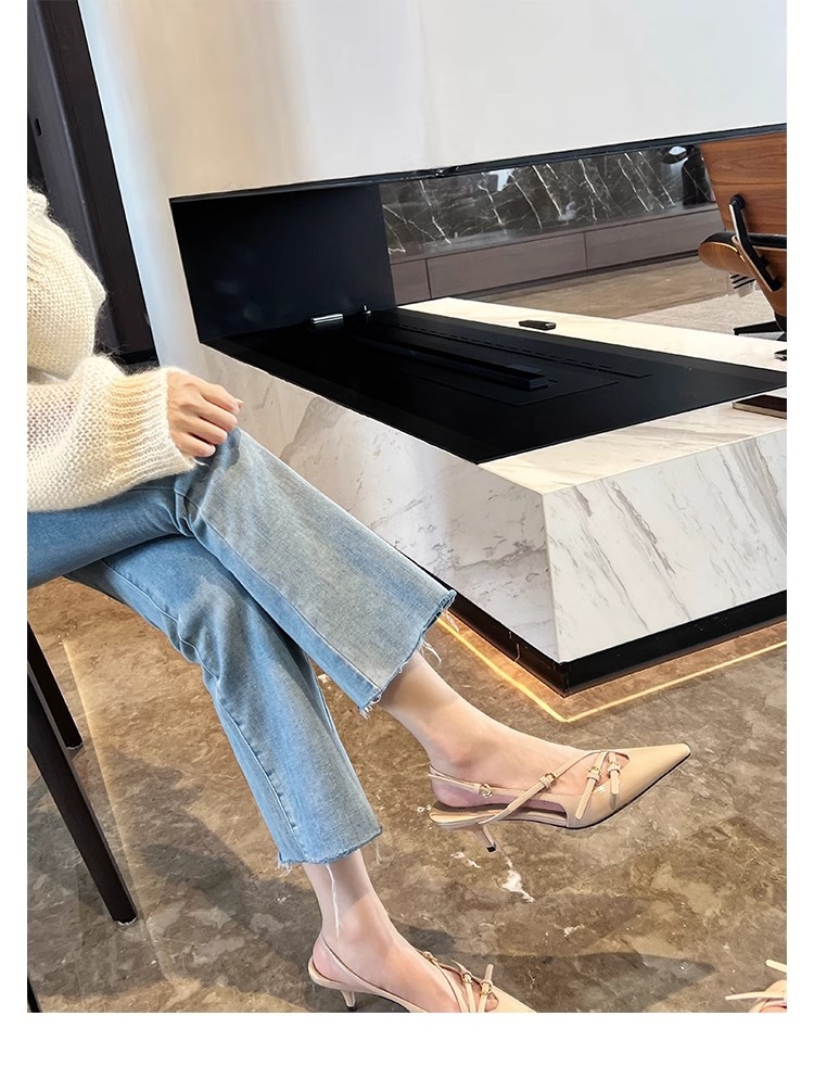 时尚真皮女鞋气质单鞋凉鞋女一字带尖头高跟鞋细跟女鞋2024春夏季详情39