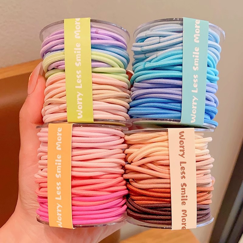 宝宝彩色头绳儿童扎头发皮筋女童不伤发发绳弹性好发圈女孩橡皮筋详情5