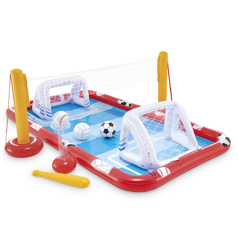 INTEX夏季儿童乐园喷水池宝宝充气戏水池卡通动物滑梯水池批发详情6