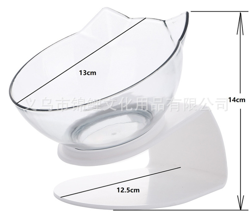 New slanted CAT BOWL, cat food bowl, cat ear bowl, slanted transparent single bowl, cat bowl, pet bowl in stock for wholesale pic 3