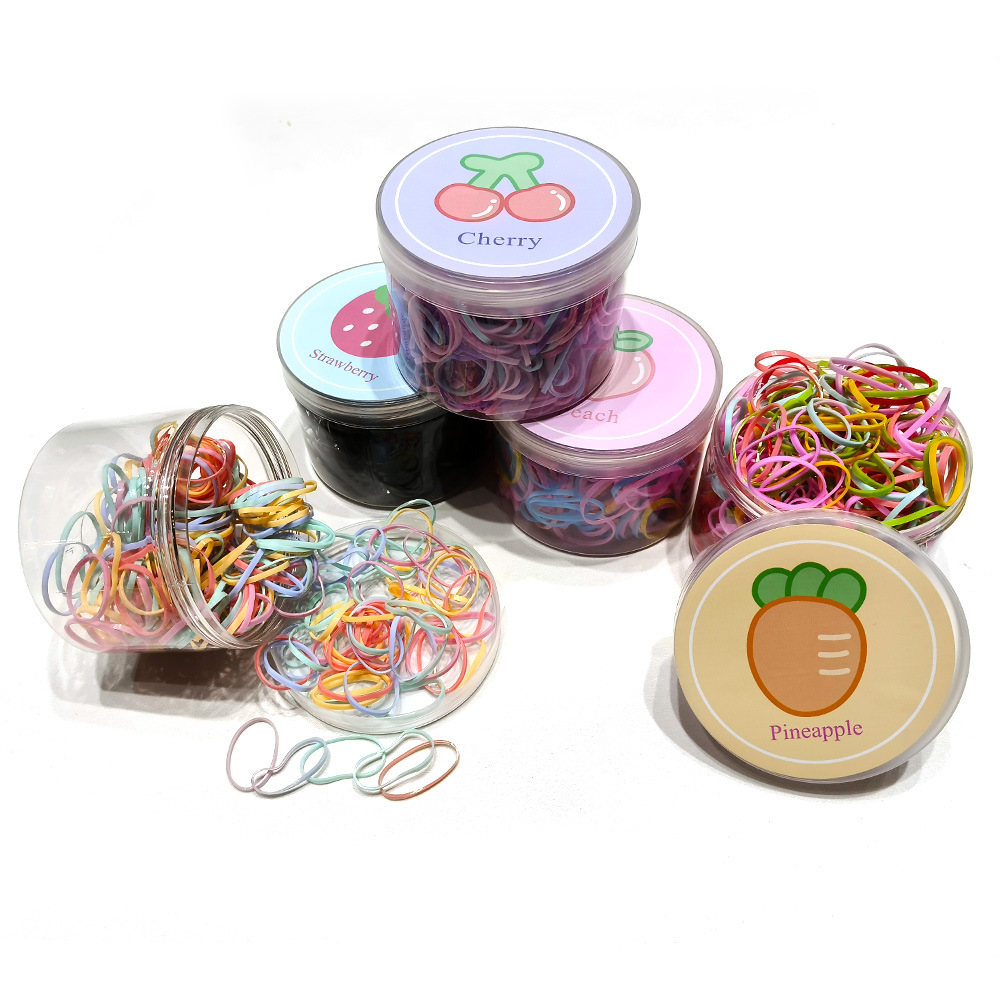 一次性皮筋圈 罐装彩色儿童头绳发圈头饰 高弹力橡皮筋扎头绳批发详情7