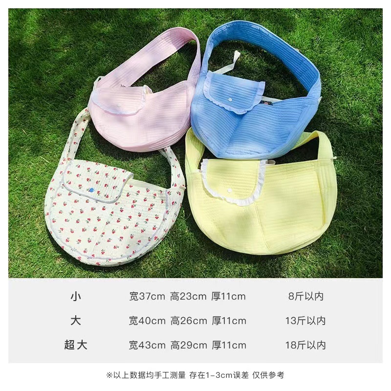Pet cat bag: Simple and cute, lace cat canvas bag, portable, large, crossbody single-shoulder bag for going out pic 1