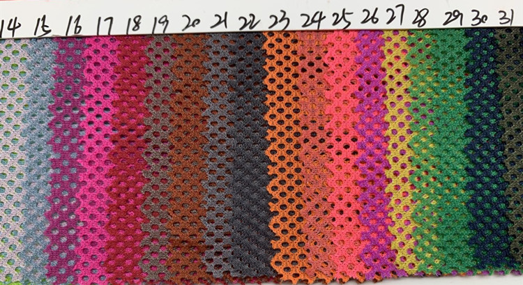 In-stock polyester hexagonal mesh fabric C003, three-hole and small-mesh lining fabric for luggage, handbags, sportswear and school uniforms pic 7