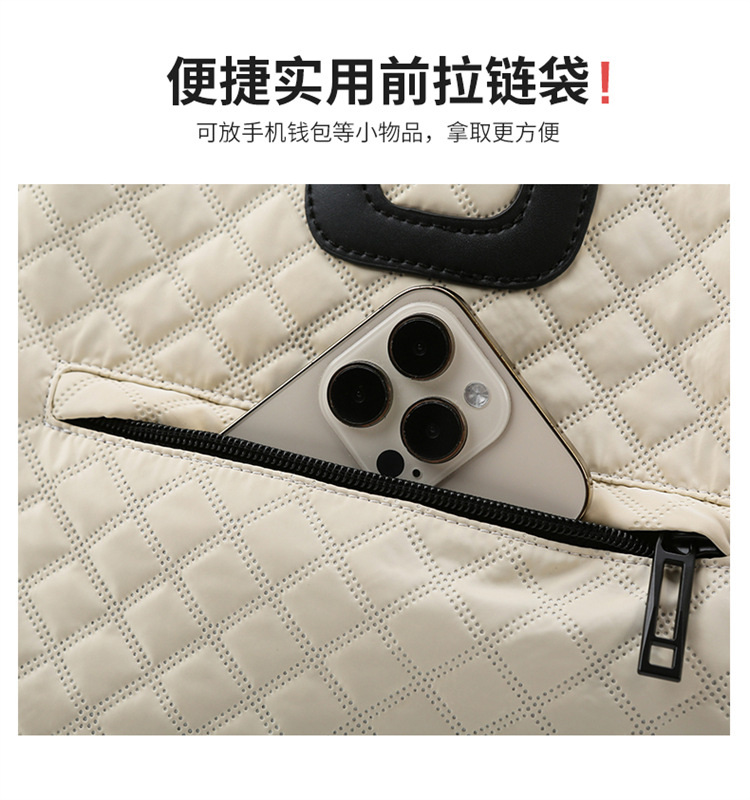 旅游手提包女时运动健身包尚韩版菱格跨境出门短途大容量旅行包详情10