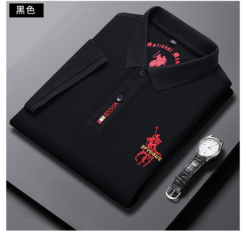 polo衫夏季潮牌商务时尚男装休闲男士t恤刺绣宽松百搭短袖t恤男详情13