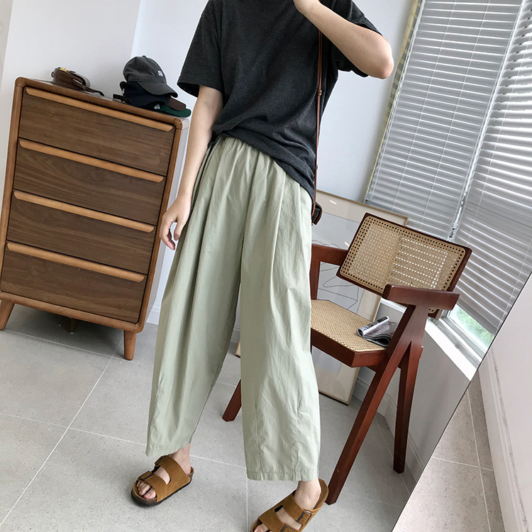 巨百搭轻薄透气酵洗棉小个子奶奶裤九分宽松显瘦休闲裤女夏季薄款详情16