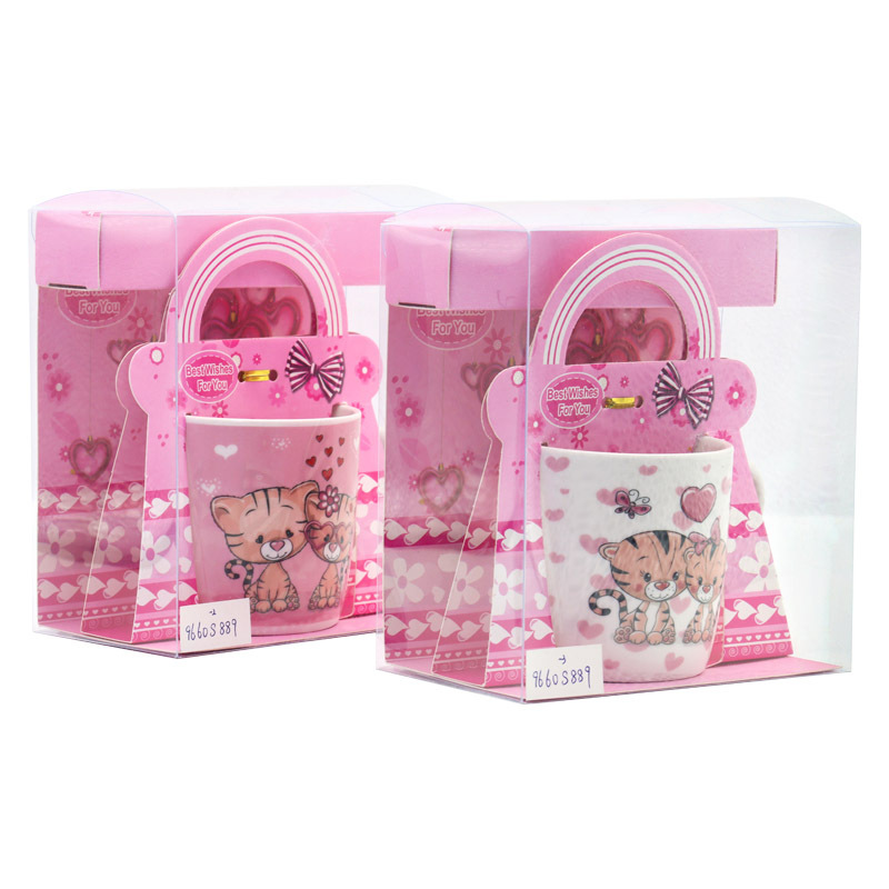 New Tiger Year Ceramic coffee mug with silicone lid and handle spoon set, high-end home milk cup pic 14