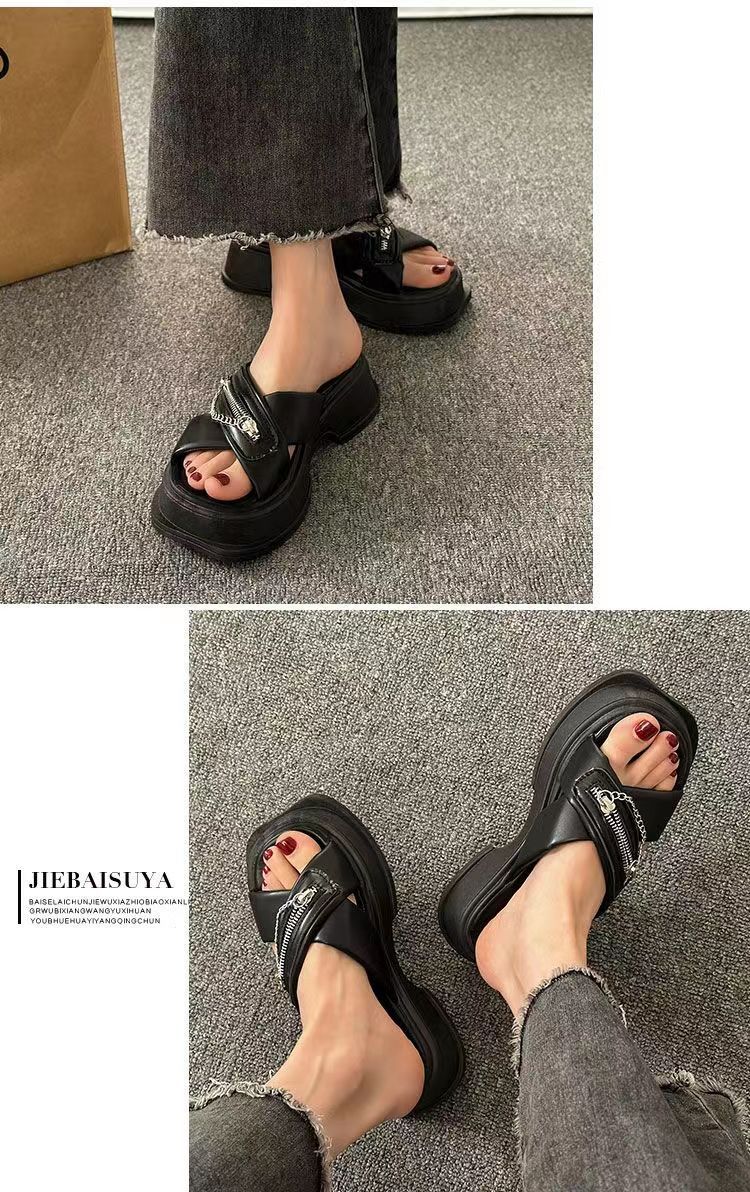 现货厚底高跟拖鞋女夏季外穿2024年时尚凉拖松糕底增高女露趾拖鞋详情3