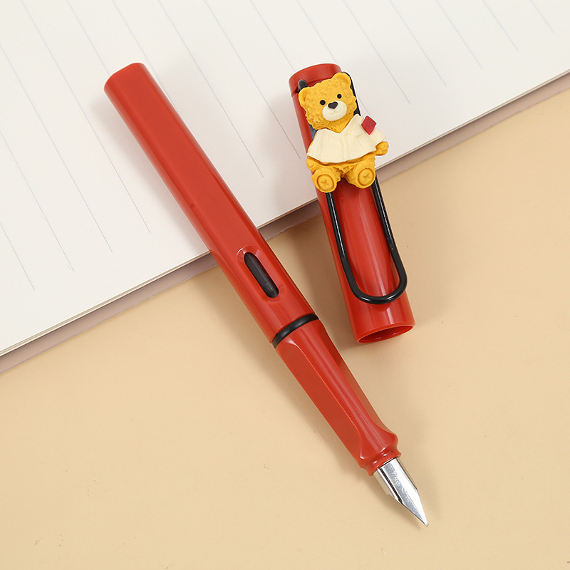 ZF2671Nandy Bear Pen for correcting posture and practicing calligraphy, with replaceable ink cartridges, is a special pen for boys and girls to write pic 8